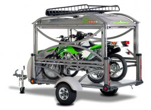 GO Utility Trailer Hauling Two Dirt Bikes