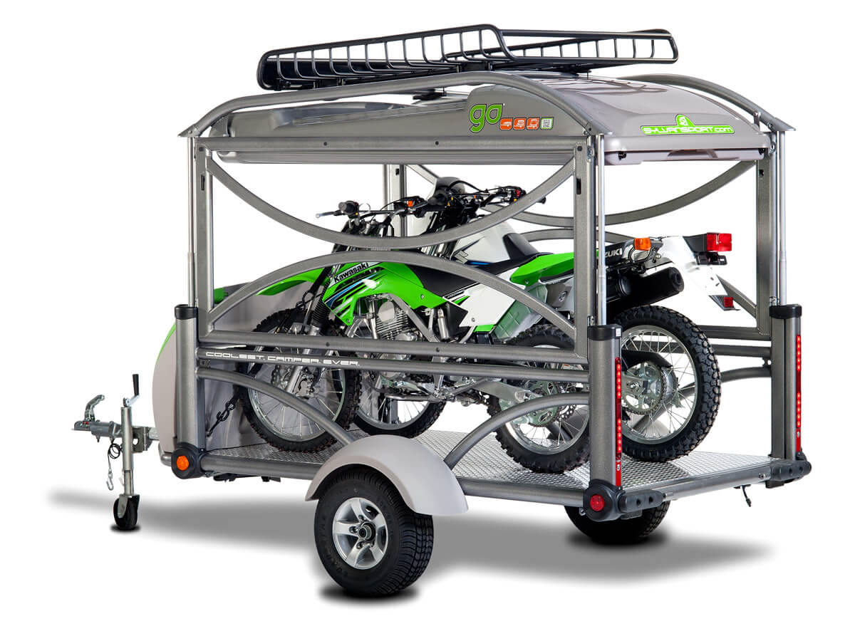 GO Pop Up Camper Carrying Motorcycles