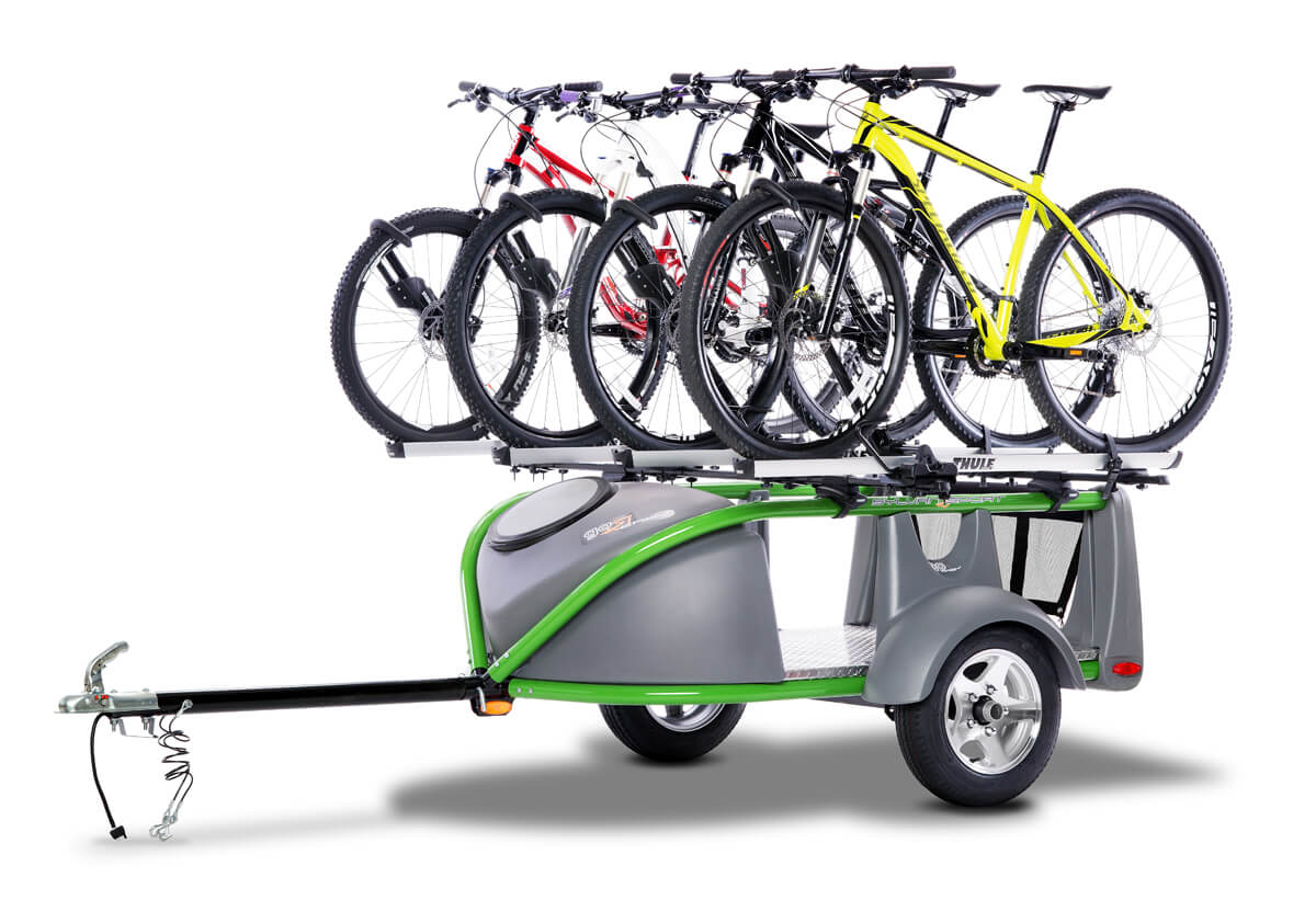 Tow behind store bicycle trailer