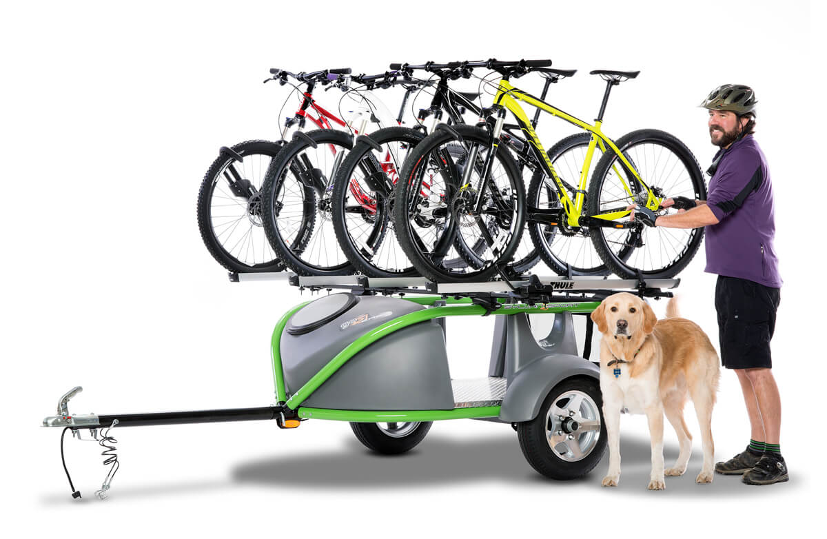 Loaded Go Easy Bikes on Micro Trailer