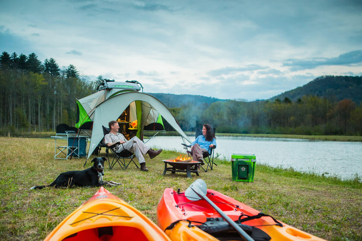 pop up camper with kayaks