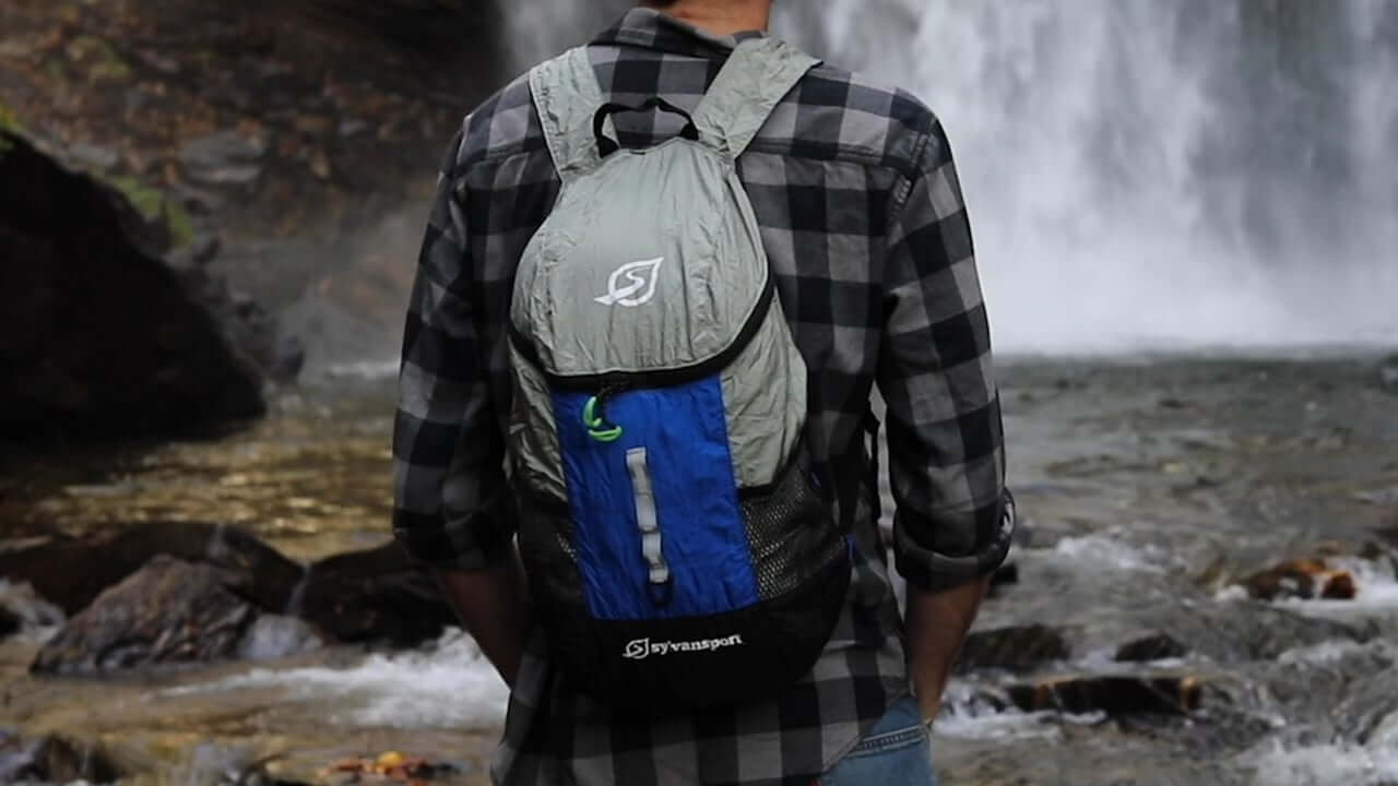 men using Hacky Pack Lightweight Packable Day Pack