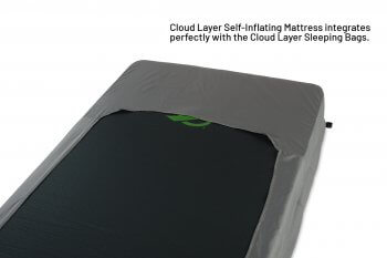 sleeping bag single with mattress 3/4 view studio photo