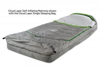 sleeping bag single with mattress 3/4 view studio photo