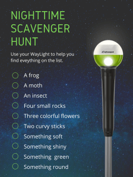 Nighttime scavenger hunt with WayLight