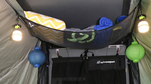 Net inside GO Camper with some stuff on top
