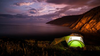 Go Camper close by the ocean sunrise