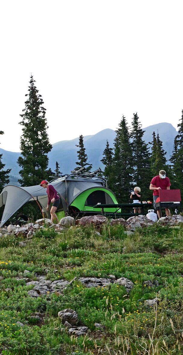 Family camping together