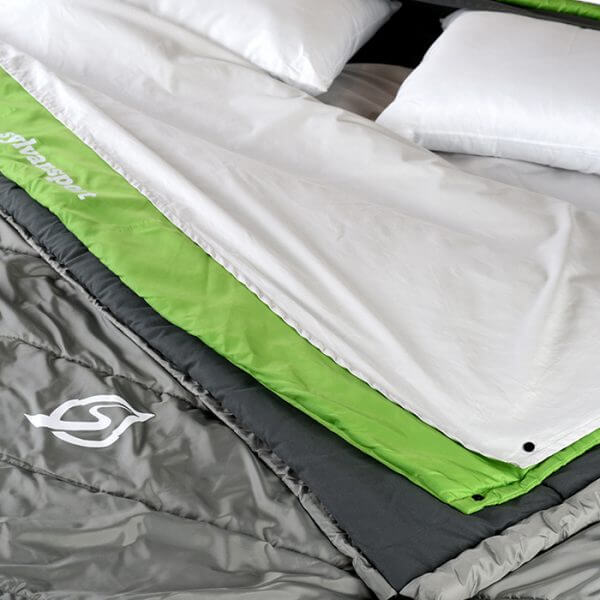 sleeping bag layers in GO camping trailer