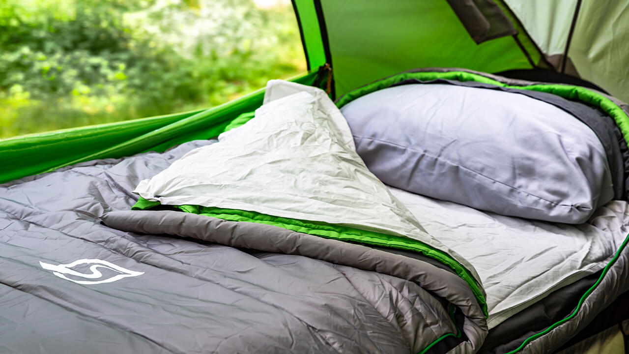 sleeping bag layers in GO camping trailer