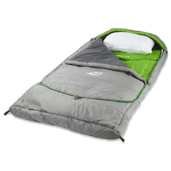 sleeping bag angled top view