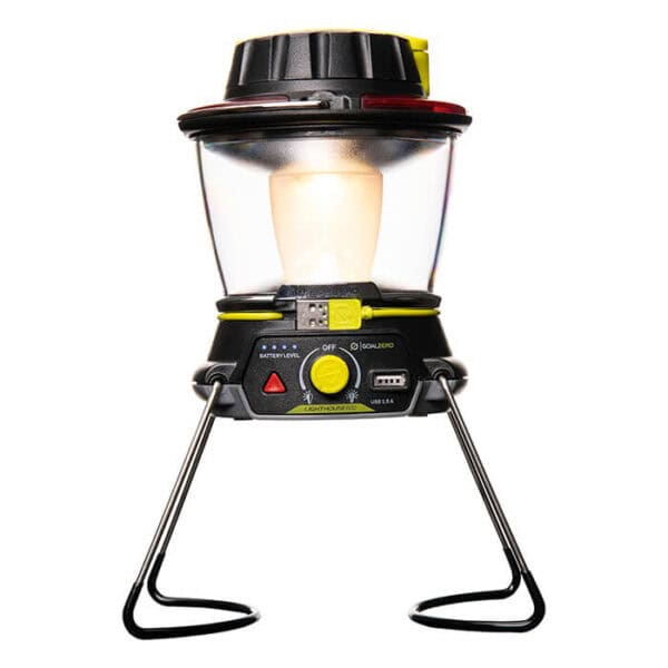 Compact portable lantern with adjustable brightness for outdoor adventures.