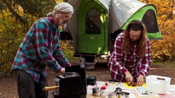 Couple preparing a meal