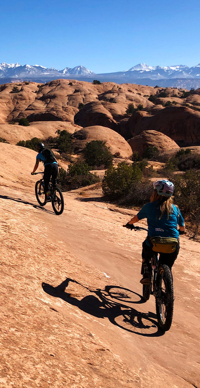 people ridding bikes mountain