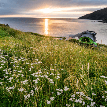 GO Camping Trailer sunset beach ocean