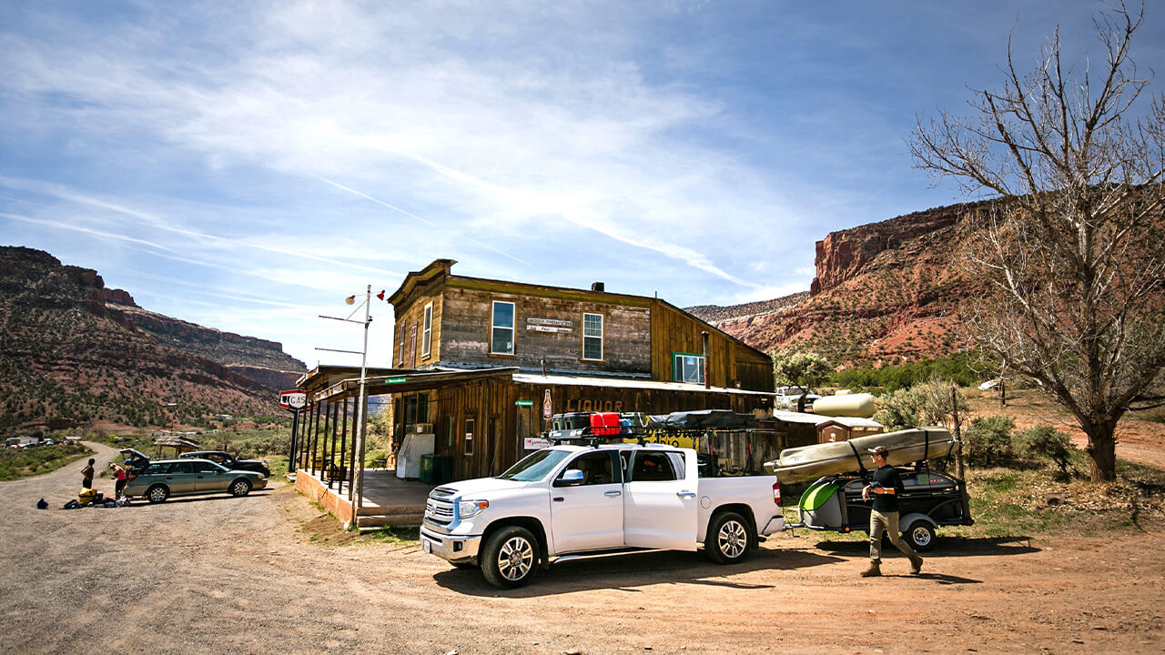 Truck with Go and kayak on top