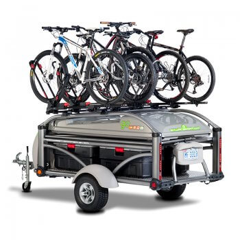 GO trailer bikes with bikes racks studio photo