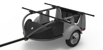 Go Easy kayak trailer studio photo side front view