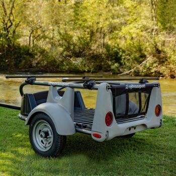 Go Easy kayak trailer crossbar river