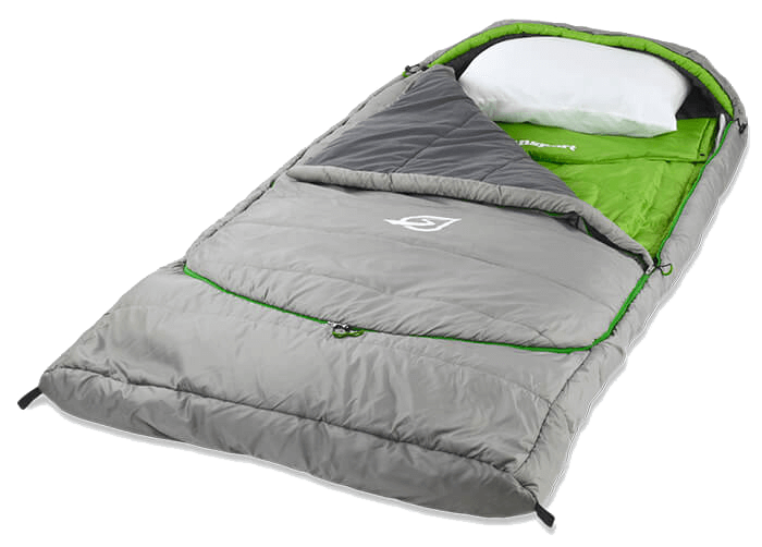 sleeping bag angled top view