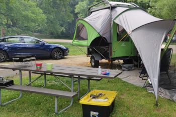 GO Camper campground Tesla fuel efficient