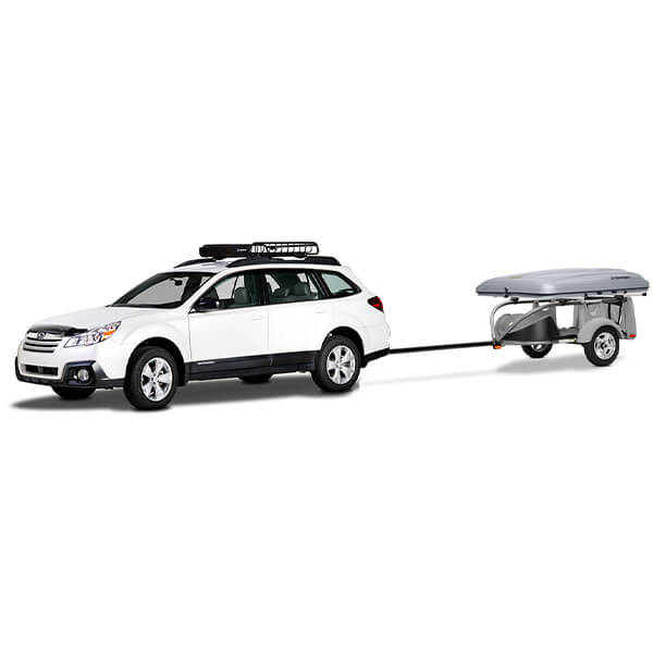 LOFT rooftop tent and kayak trailer with Subaru Outback studio photo