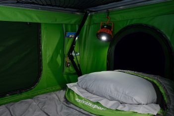 LOFT-rooftop-tent- interior- comfort- sleeping bag