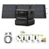 Portable solar power kit with panels, inverter, and accessories for SylvanSport Optima.