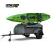 Kayak trailer with GOAT branding and green kayak on top.