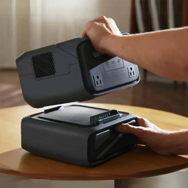 Portable power station for outdoor and emergency use.