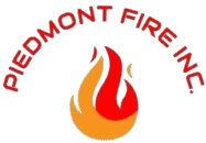 Logo of Piedmont Fire Inc. featuring a red and orange flame.