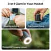 Compact camping gear including air pump, vacuum pump, and lantern from SylvanSport.