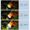 Fenix flashlight showing different brightness levels for outdoor use.