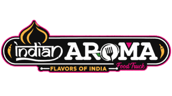 Indian Aroma food truck with colorful logo and spices design.