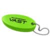 Bright green SylvanSport VAST keychain with chain for outdoor gear.